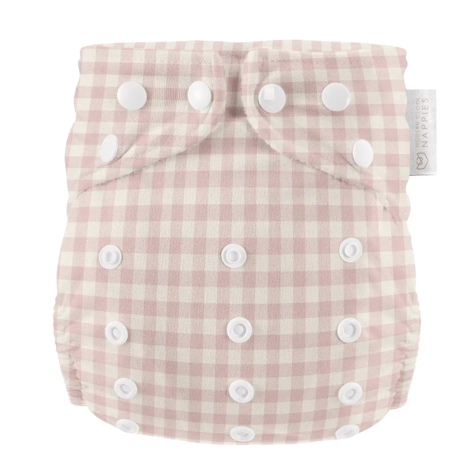 Modern Cloth Nappies Pearl Pocket All-In-One wasbare luier Rose Gingham