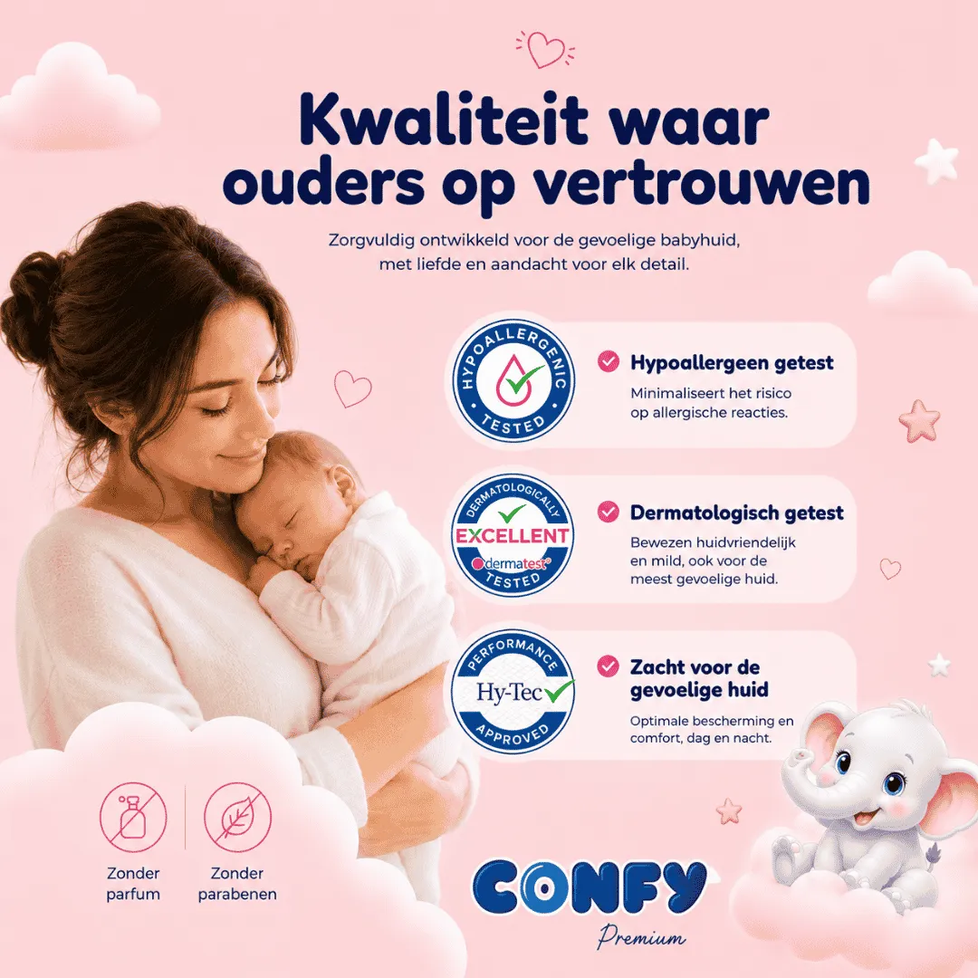 Confy Premium Maat 1 Luiers 132 Stuks 2-5 kg Newborn