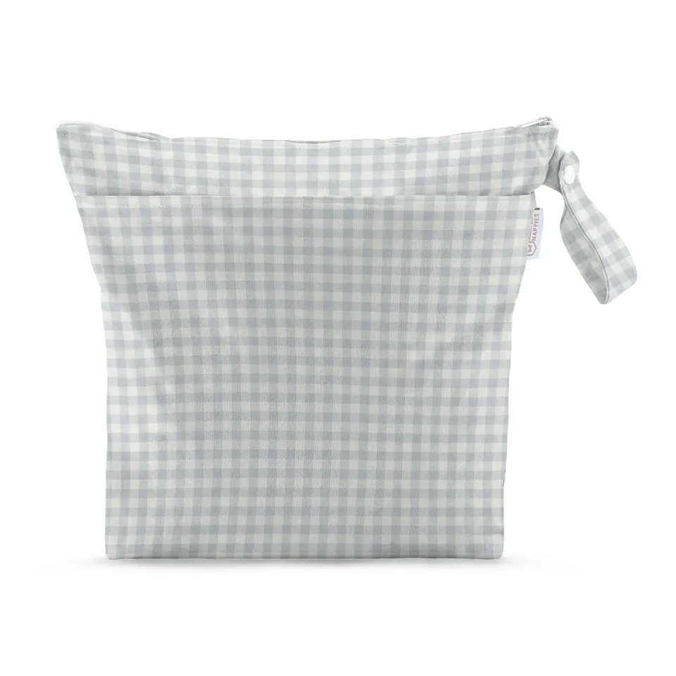 Modern Cloth Nappies Grab & Go wetbag Blue Gingham waterdicht