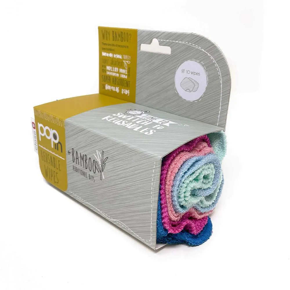 Pop-in Bamboe Wasbare Billendoekjes 10-pack New Pastels zacht