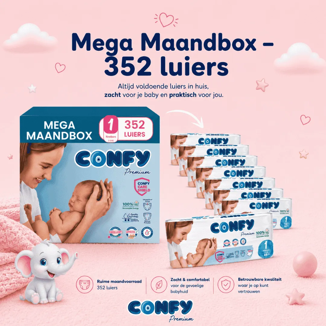 Confy Premium Maat 1 luiers 352 stuks newborn