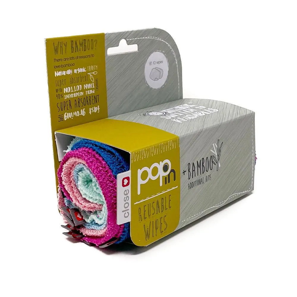 Pop-in Bamboe Wasbare Billendoekjes 10-pack New Pastels zacht