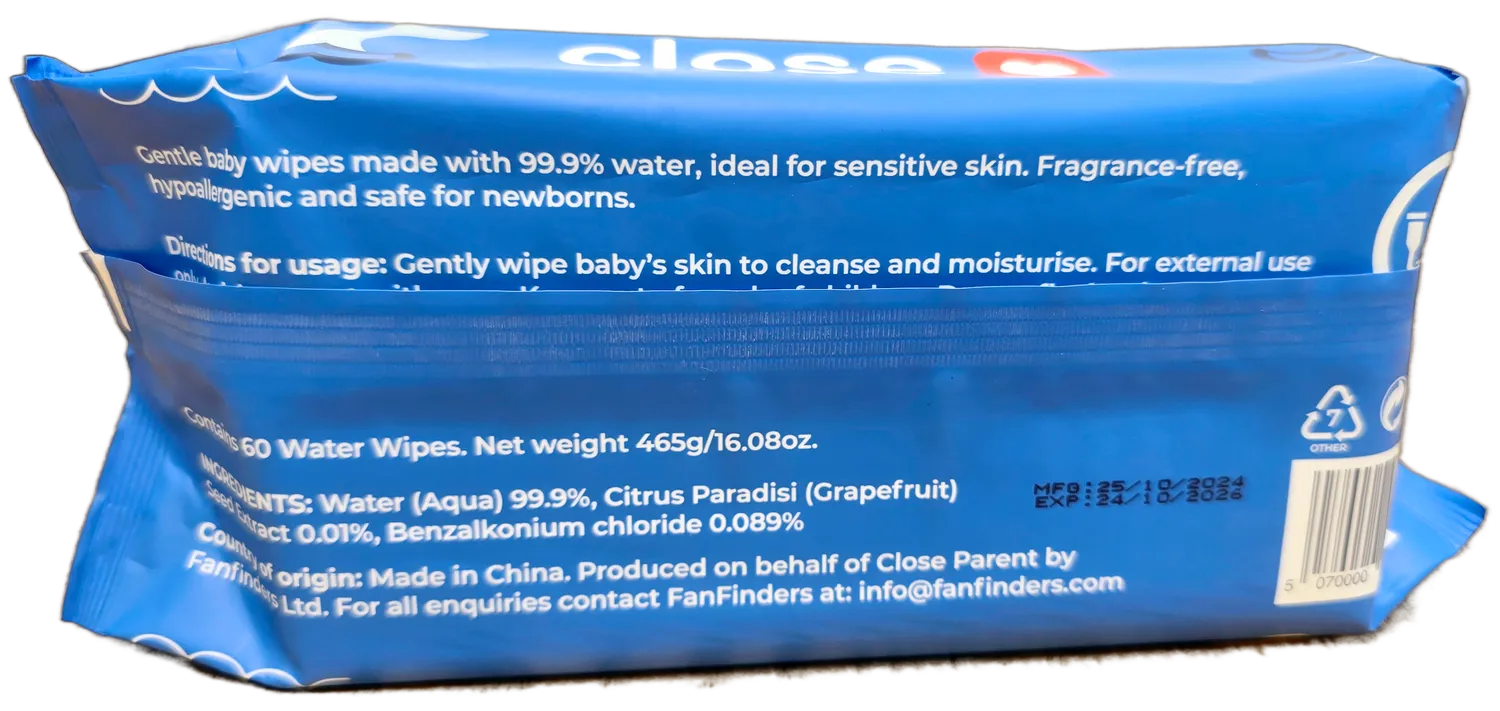Pop-in Water Wipes babydoekjes 99,9% water 60 stuks