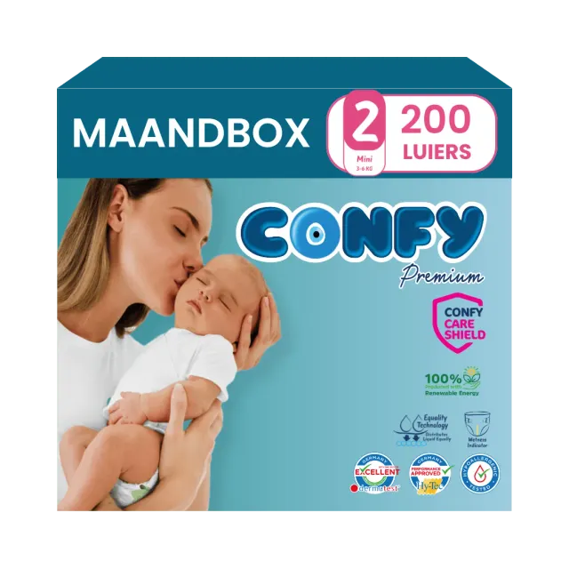 Confy Premium Maat 2 luiers 200 stuks hypoallergeen
