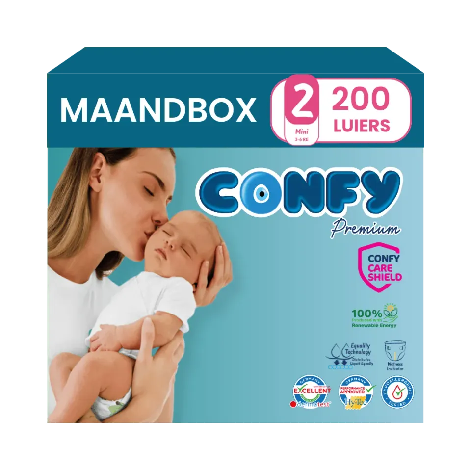 Confy Premium Maat 2 luiers 200 stuks hypoallergeen
