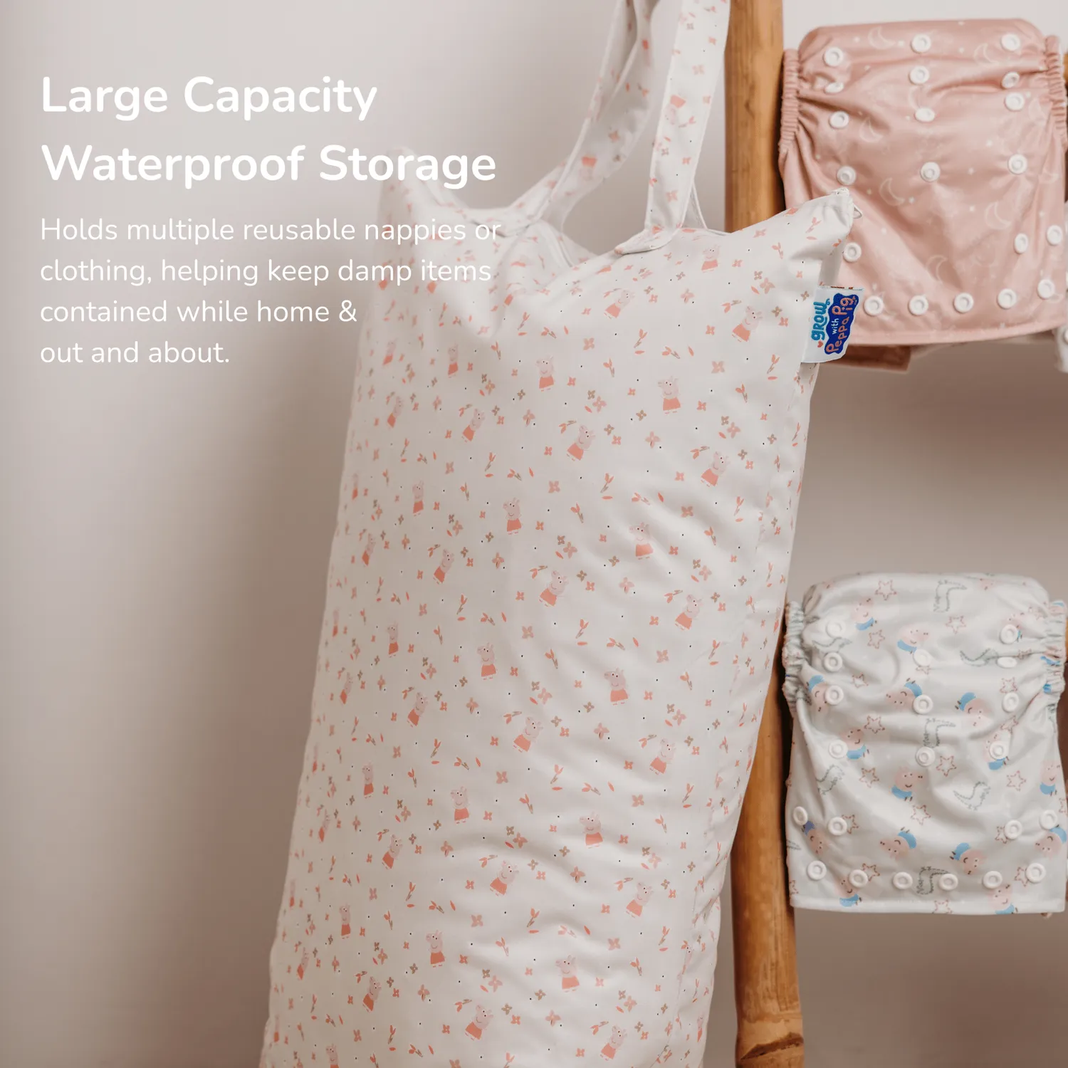 Modern Cloth Nappies Peppa Pig XL luierzak Floral geurdicht