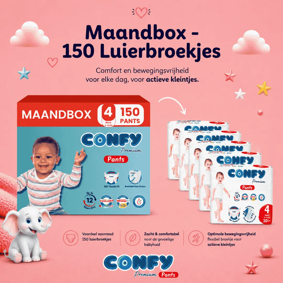 Confy Premium luierbroekjes maat 4 9-14 kg 150 stuks ademend