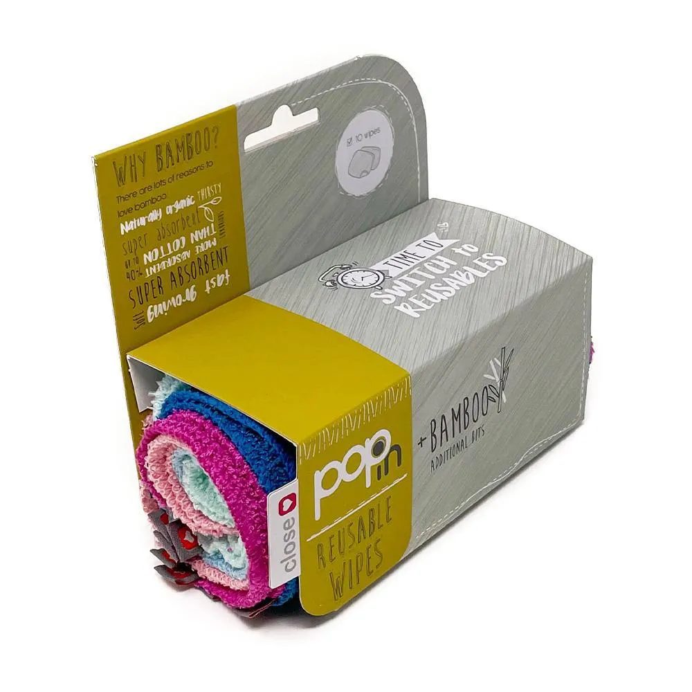 Pop-in Bamboe Wasbare Billendoekjes 10-pack New Pastels zacht