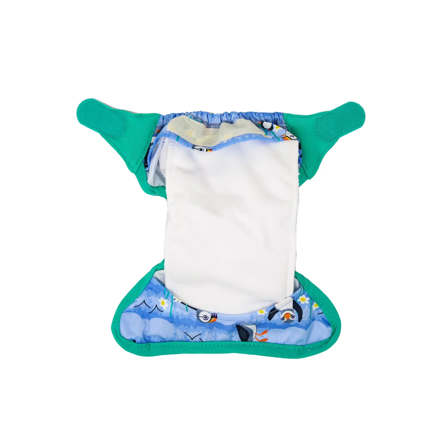 Close Newborn Luier Puffin Enkele Luier Bamboe