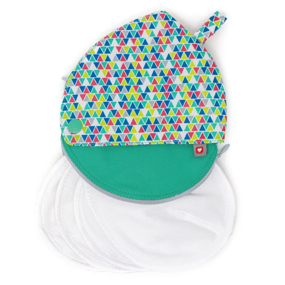 Pop-in bamboe borstkompressen 4 stuks + tasje Pastels