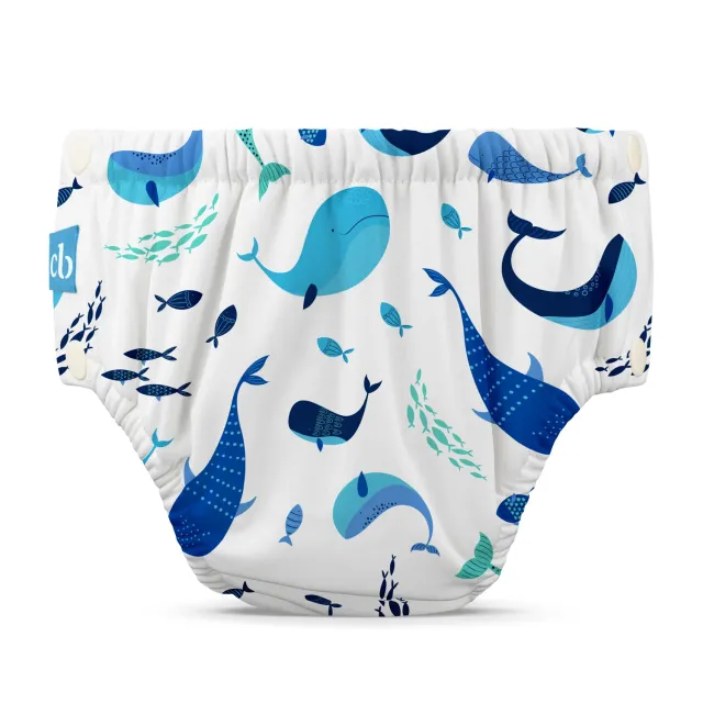 Charlie Banana Zwemluier XS The Whale on White Tencel