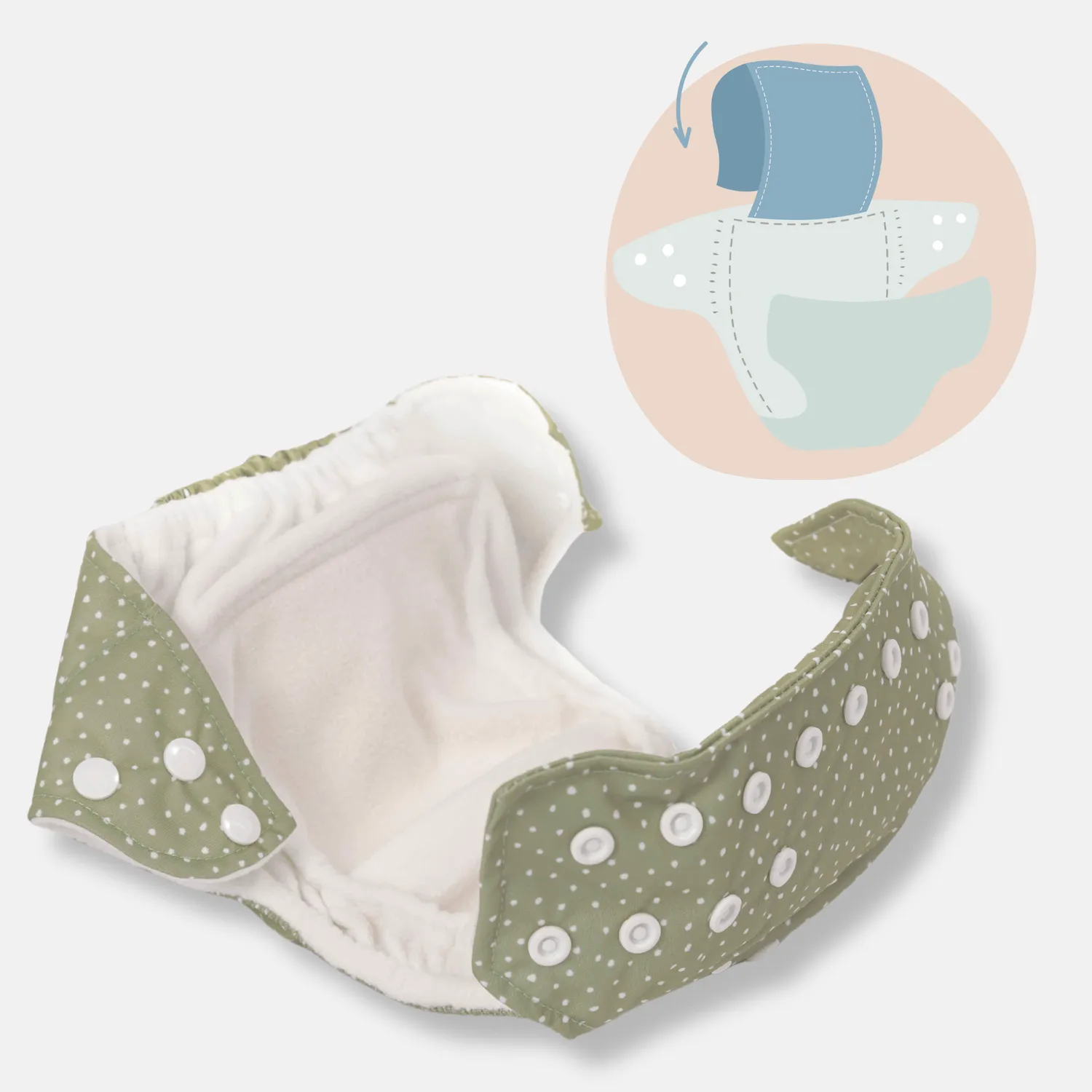 Modern Cloth Nappies Pearl Pocket all-in-one wasbare luier Dusty Rose one-size