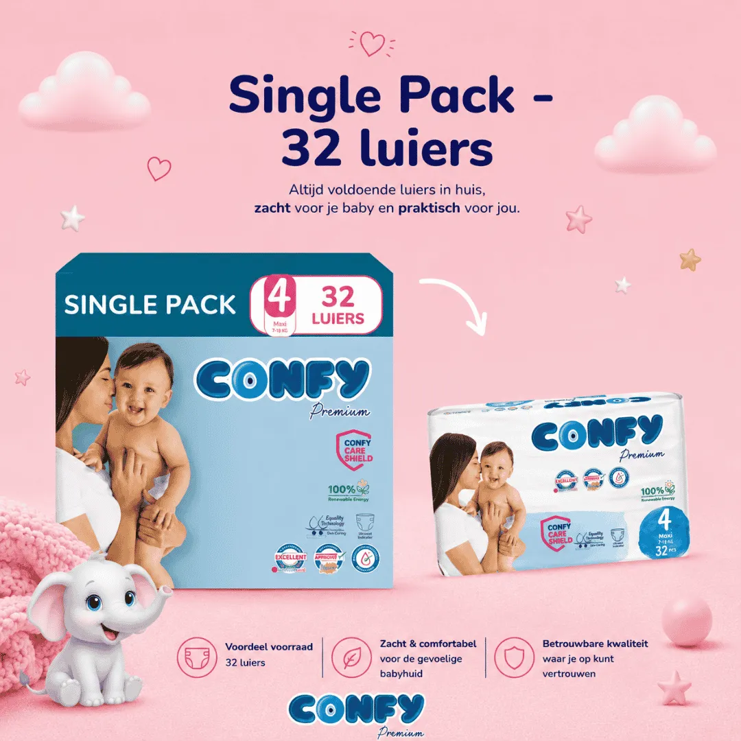 Confy Premium maat 4 luiers 32 stuks hypoallergeen
