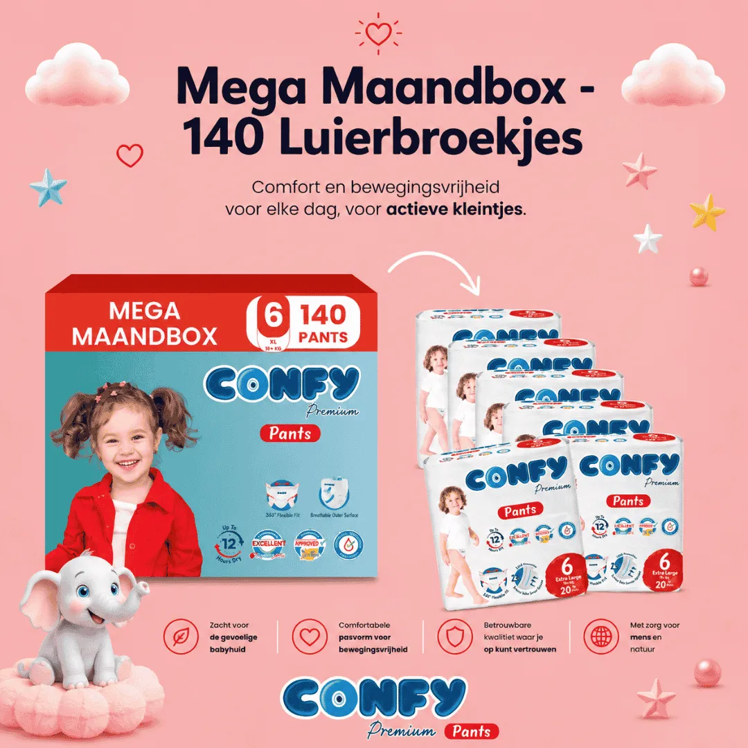 Confy Premium maat 6 luierbroekjes 144 stuks lekvrij