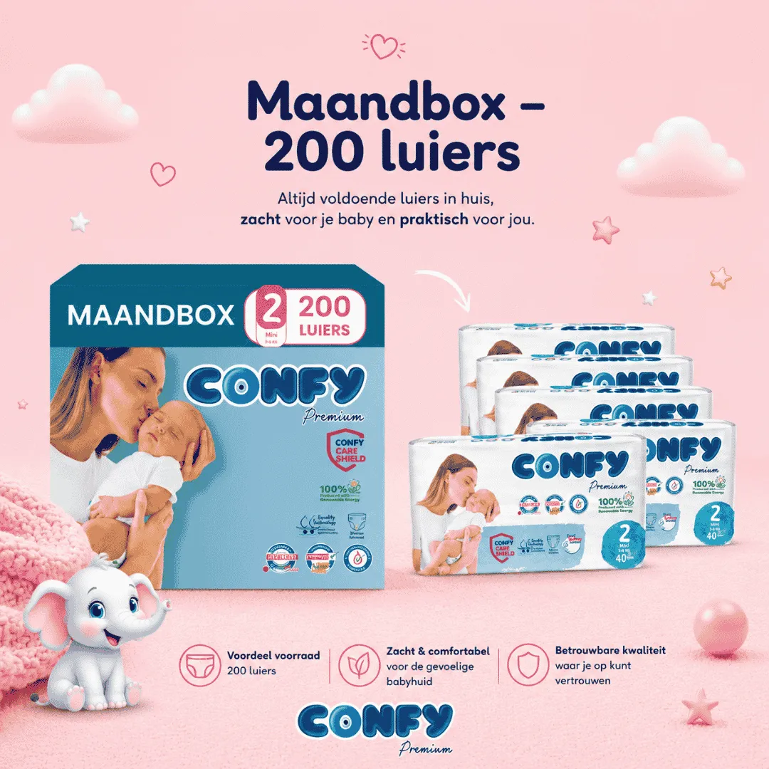 Confy Premium Maat 2 luiers 200 stuks hypoallergeen