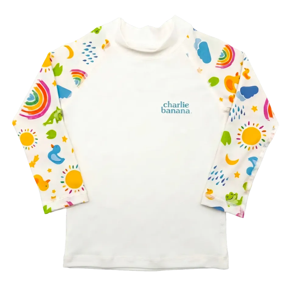 Charlie Banana Rash Guard UPF50+ 12-18M Wit Hello Sunshine