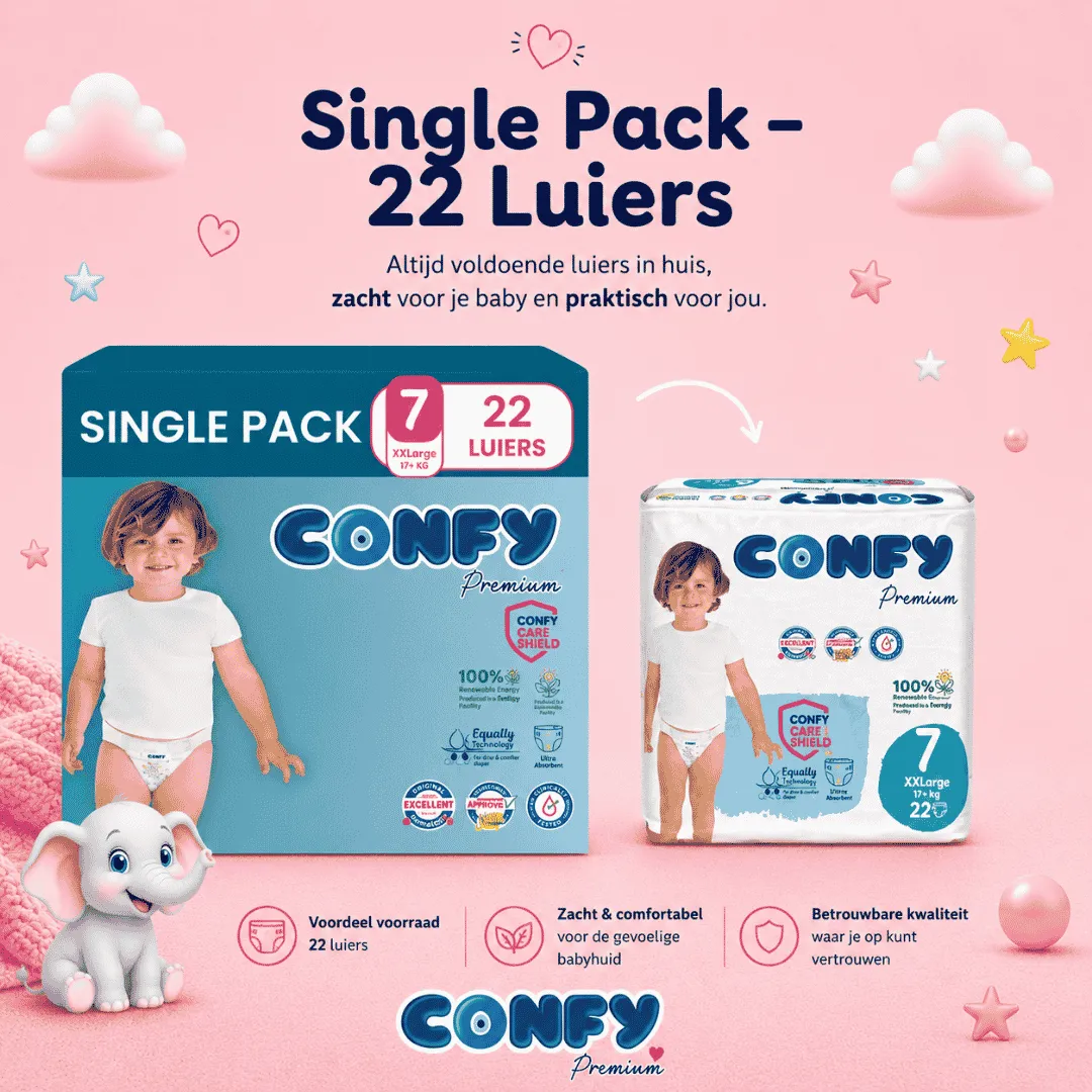 Confy Premium Maat 7 luiers 22 stuks zacht ademend