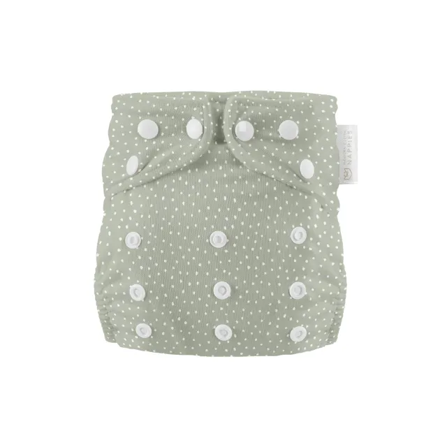 Modern Cloth Nappies Newborn Dottie Sage all-in-one luier