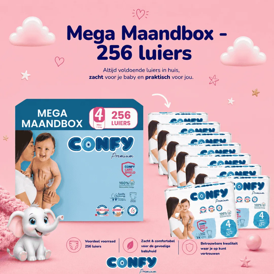 Confy Premium maat 4 luiers 256 stuks 7-14 kg maxi