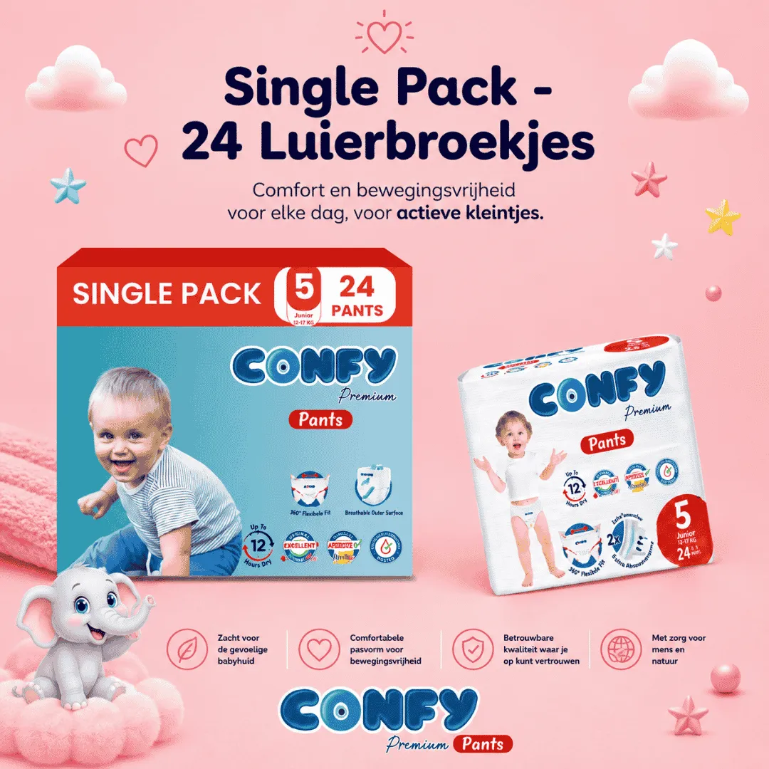 Confy Premium maat 5 luierbroekjes 24 stuks ademend