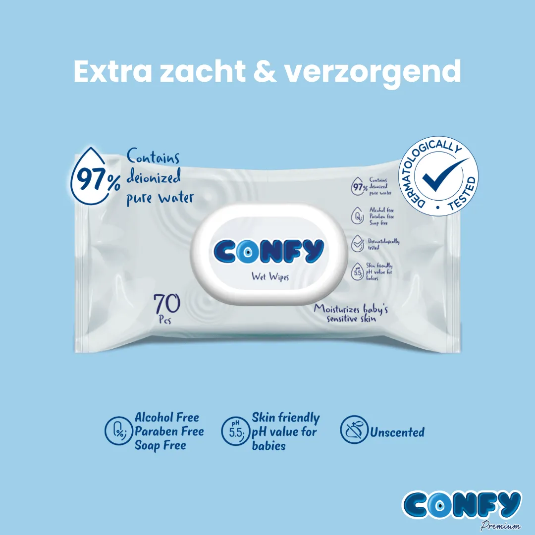Confy Soft Care billendoekjes 24x70 Giga Pack geurvrij
