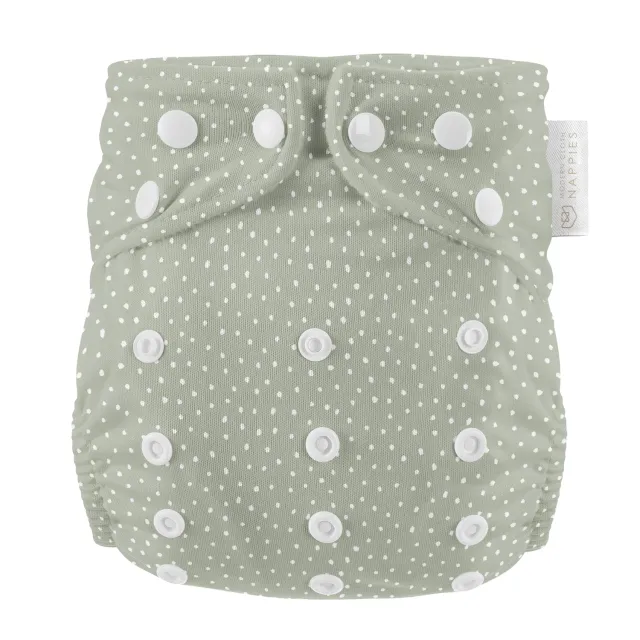 Modern Cloth Nappies Pearl Pocket All-In-One wasbare luier Dottie Sage lekvrij