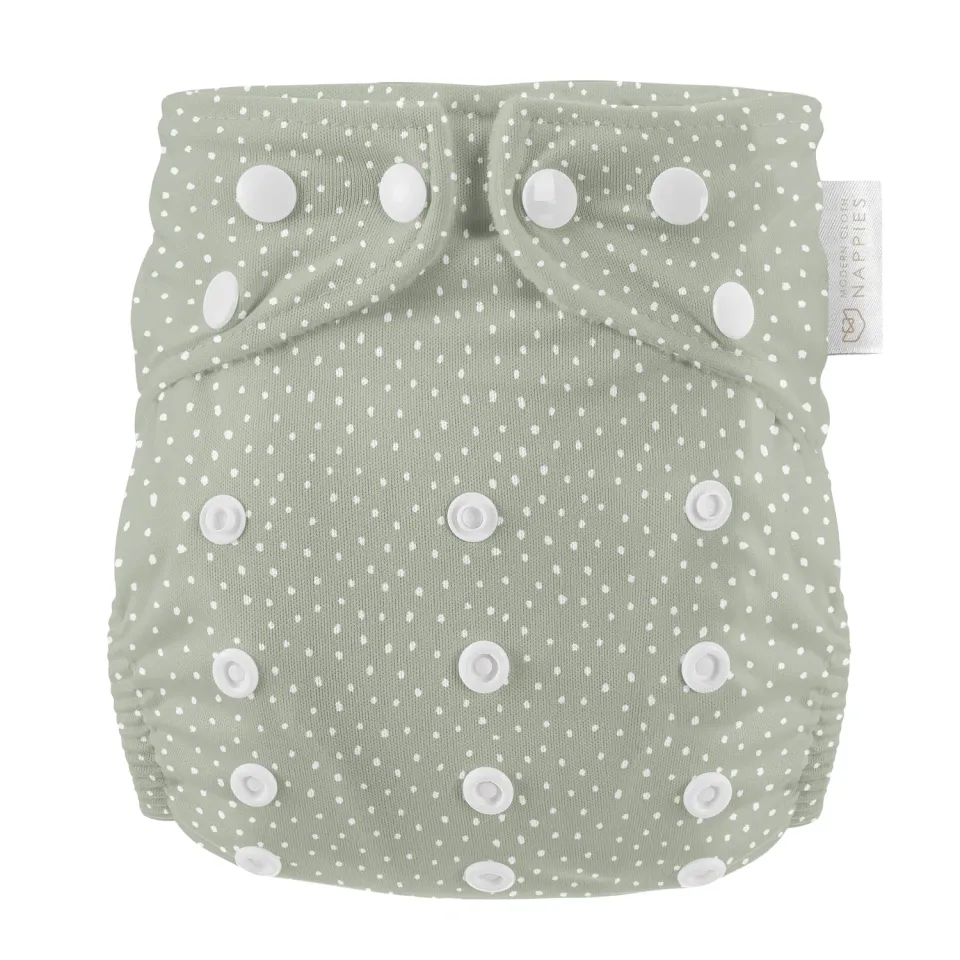 Modern Cloth Nappies Pearl Pocket All-In-One wasbare luier Dottie Sage lekvrij