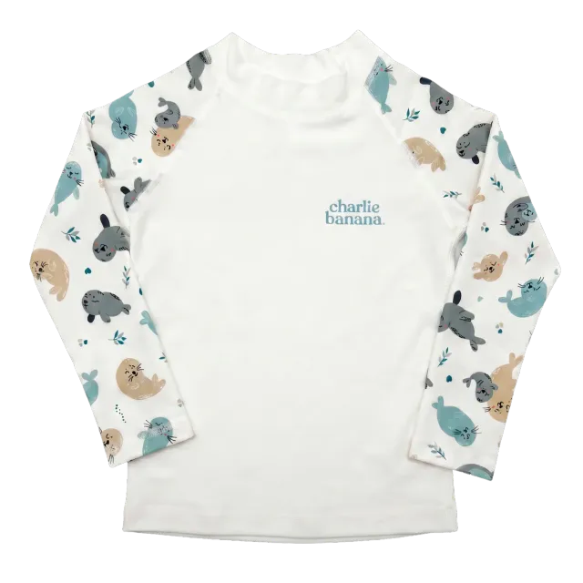 Charlie Banana Rash Guard zwemshirt 12-18 mnd wit UPF50+