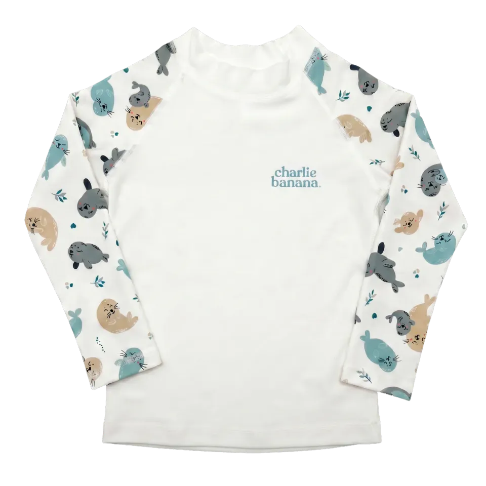 Charlie Banana Rash Guard zwemshirt 12-18 mnd wit UPF50+