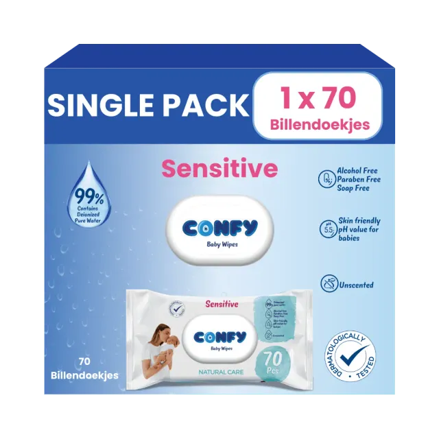 Confy Sensitive billendoekjes 1x70 pakje hypoallergeen