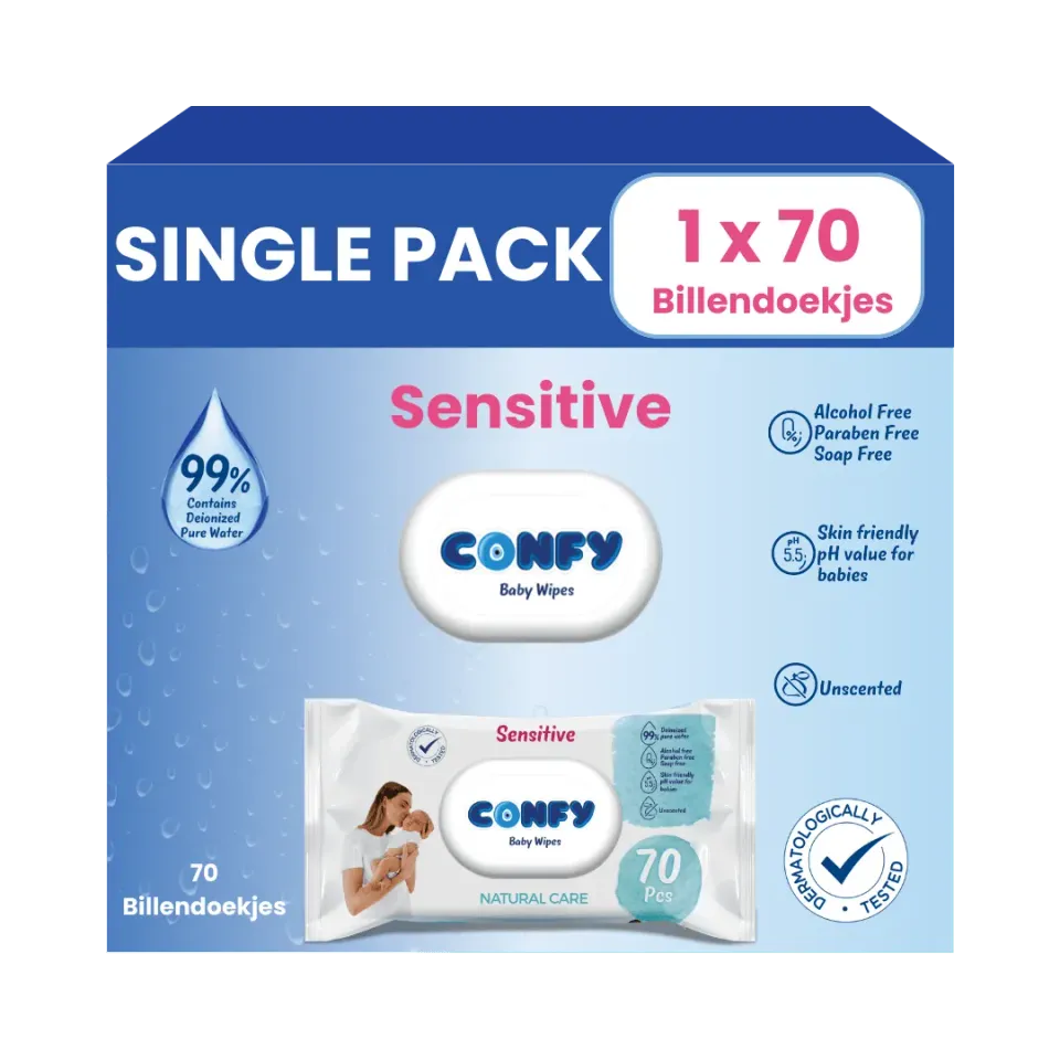 Confy Sensitive billendoekjes 1x70 pakje hypoallergeen