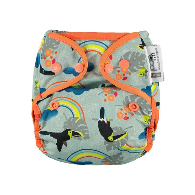 Popin Pop-in All-In-Two bamboe wasbare luier Orangutan bamboe