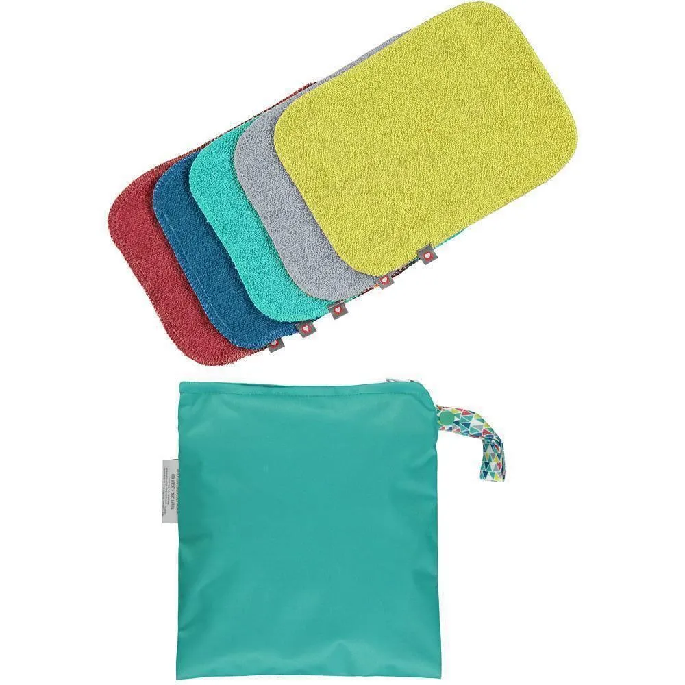 Pop-in Bamboe Wasbare Billendoekjes 10-pack Triangle Brights zacht