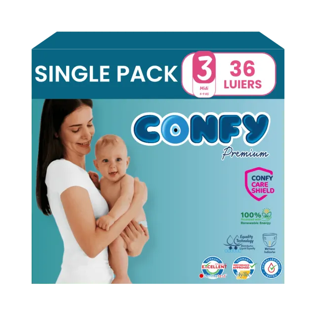 Confy Premium Maat 3 Luiers 36 Stuks 4-9 kg Hypoallergeen