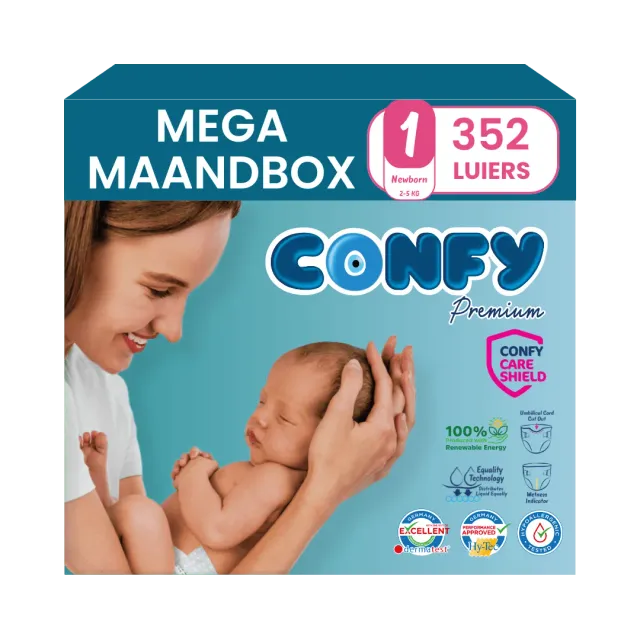 Confy Premium Maat 1 luiers 352 stuks newborn