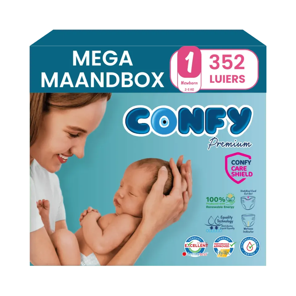 Confy Premium Maat 1 luiers 352 stuks newborn