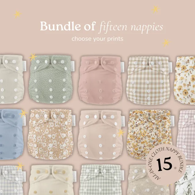 Modern Cloth Nappies Stash Builder wasbare luiers 15-pack mix