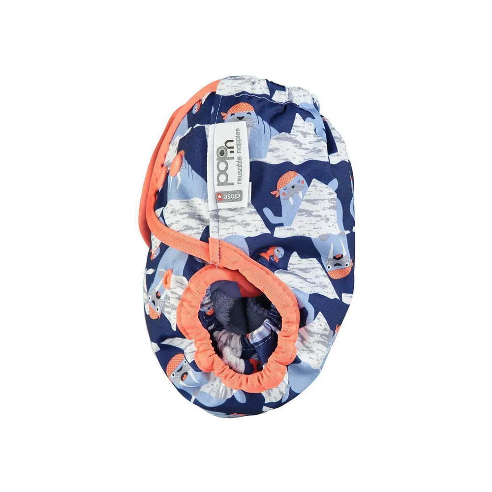 Pop-in Single Printed wasbare luier Snow Leopard bamboe