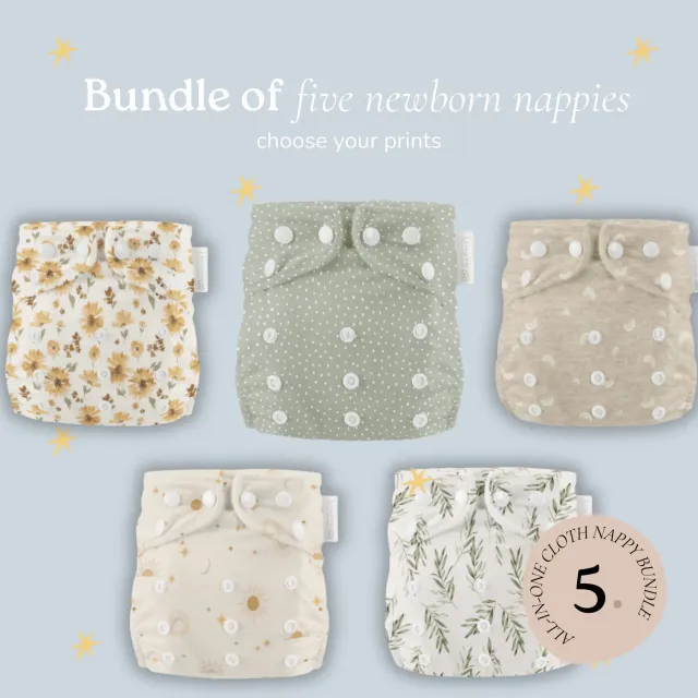 Modern Cloth Nappies newborn all-in-one wasbare luiers 5 stuks