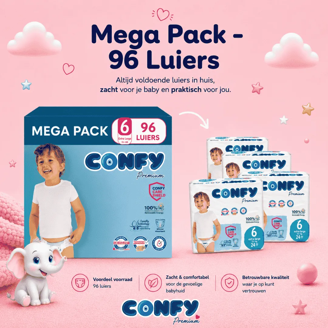 Confy Premium Maat 6 Luiers 96 Stuks 15-25 kg Zacht