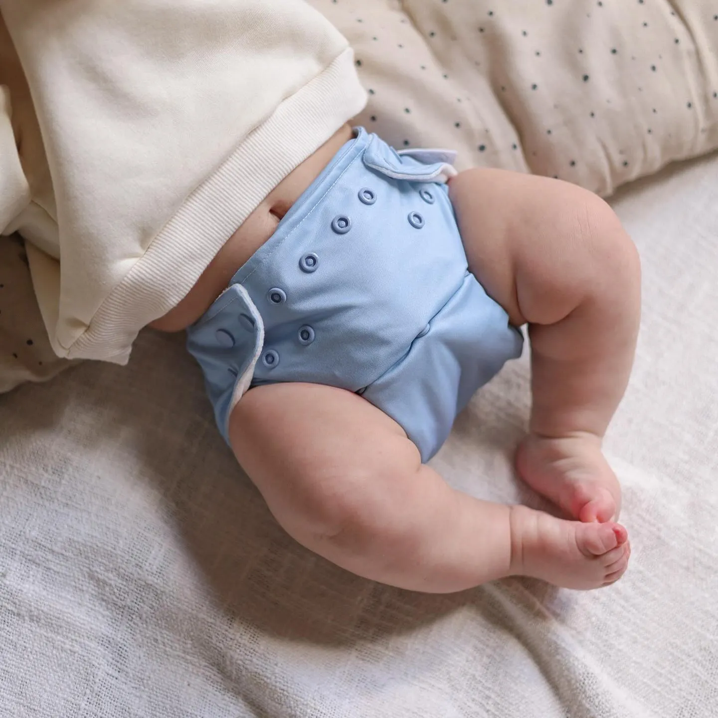 Modern Cloth Nappies Pearl Pocket all-in-one wasbare luier Dusty Blue one-size
